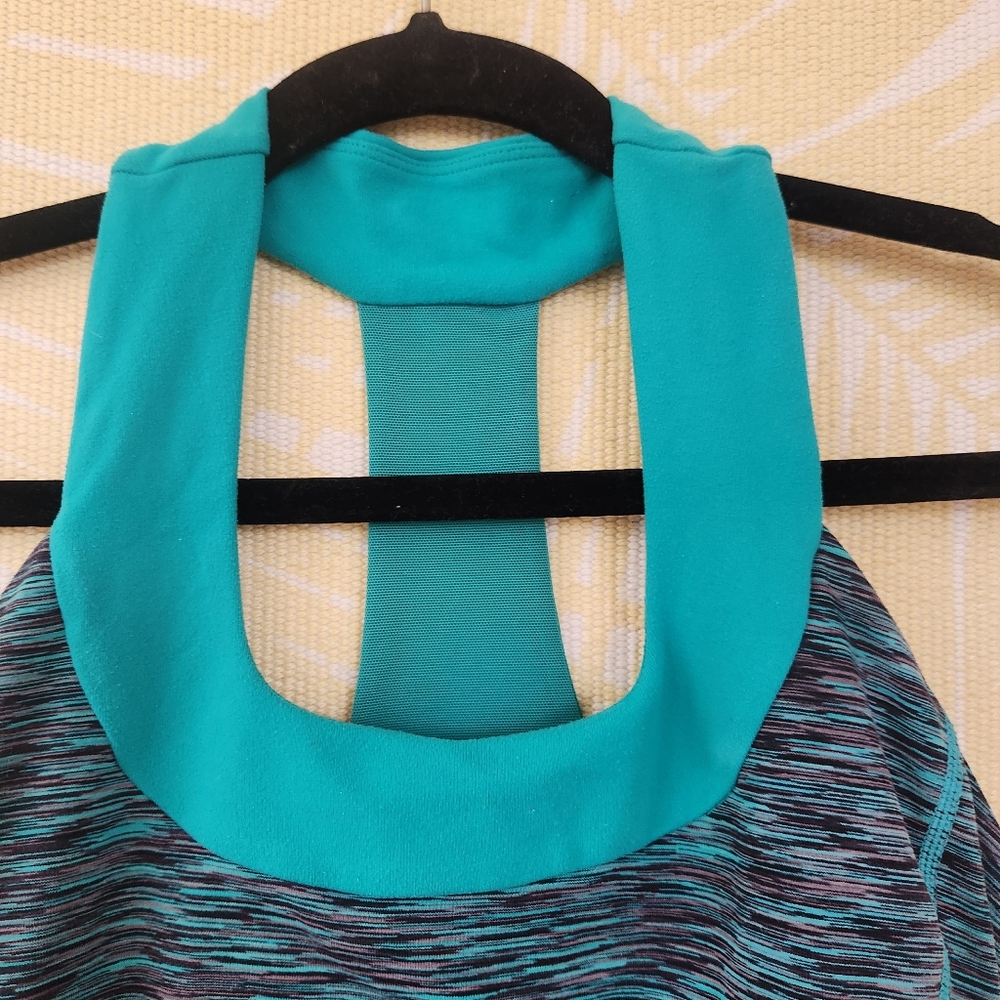 Lululemon We Are From Space Scoop neck racerback exercise top sz 8 in Teal Zeal